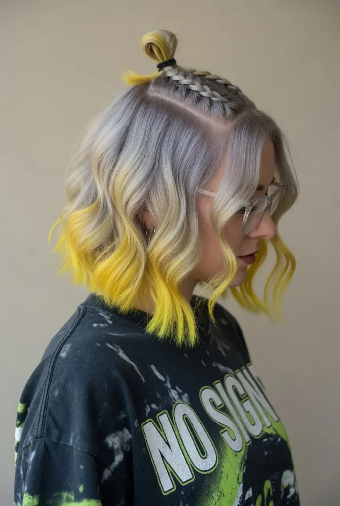 #15 Yellow Dip Dye Highlights