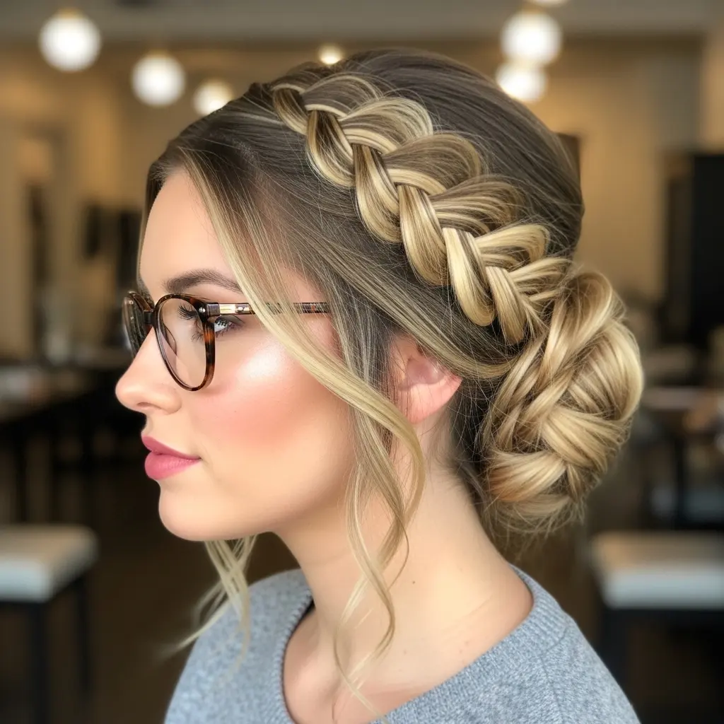 #16 Braided Updo with Glasses