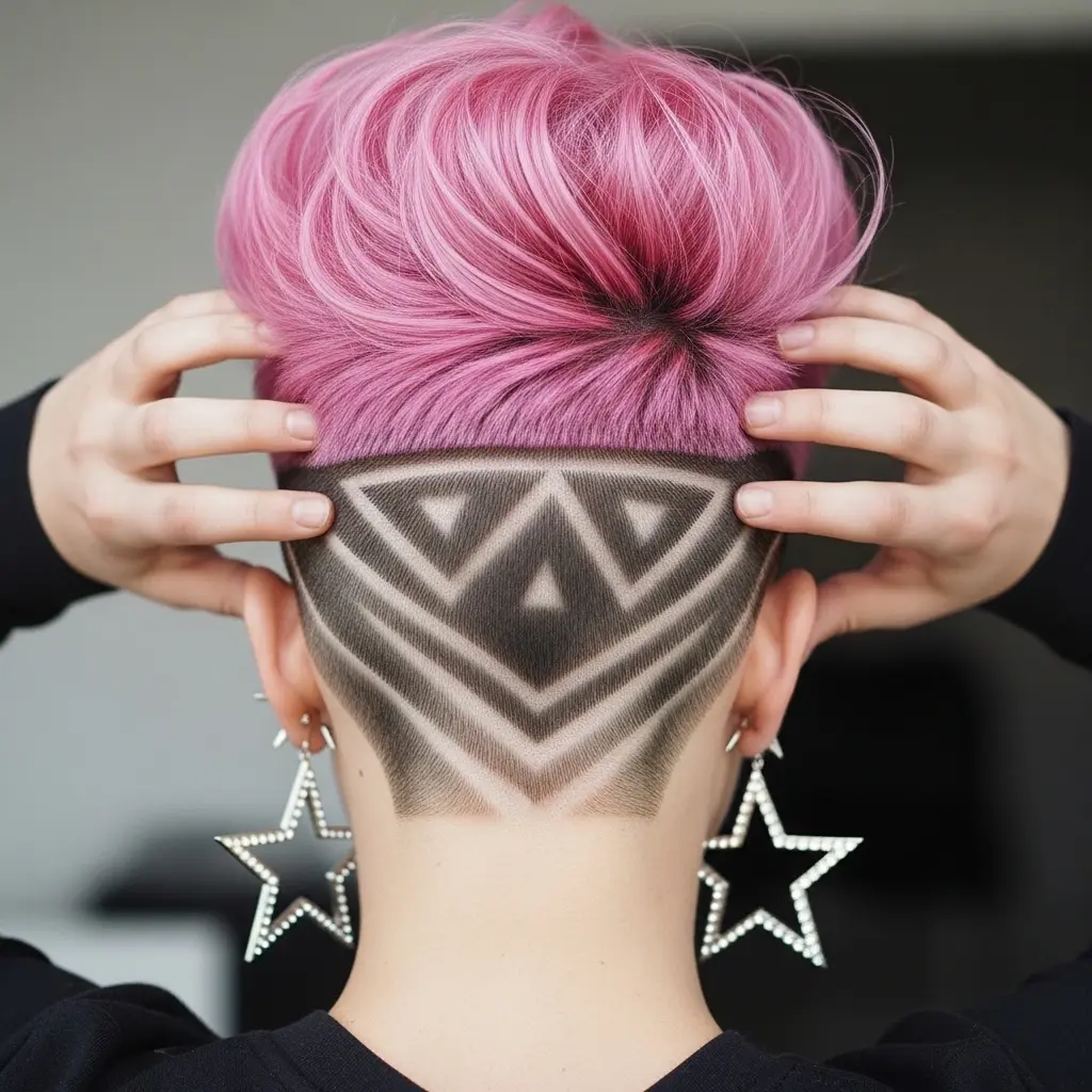 #16 Cool Tribal Design Shaved Undercut for Women