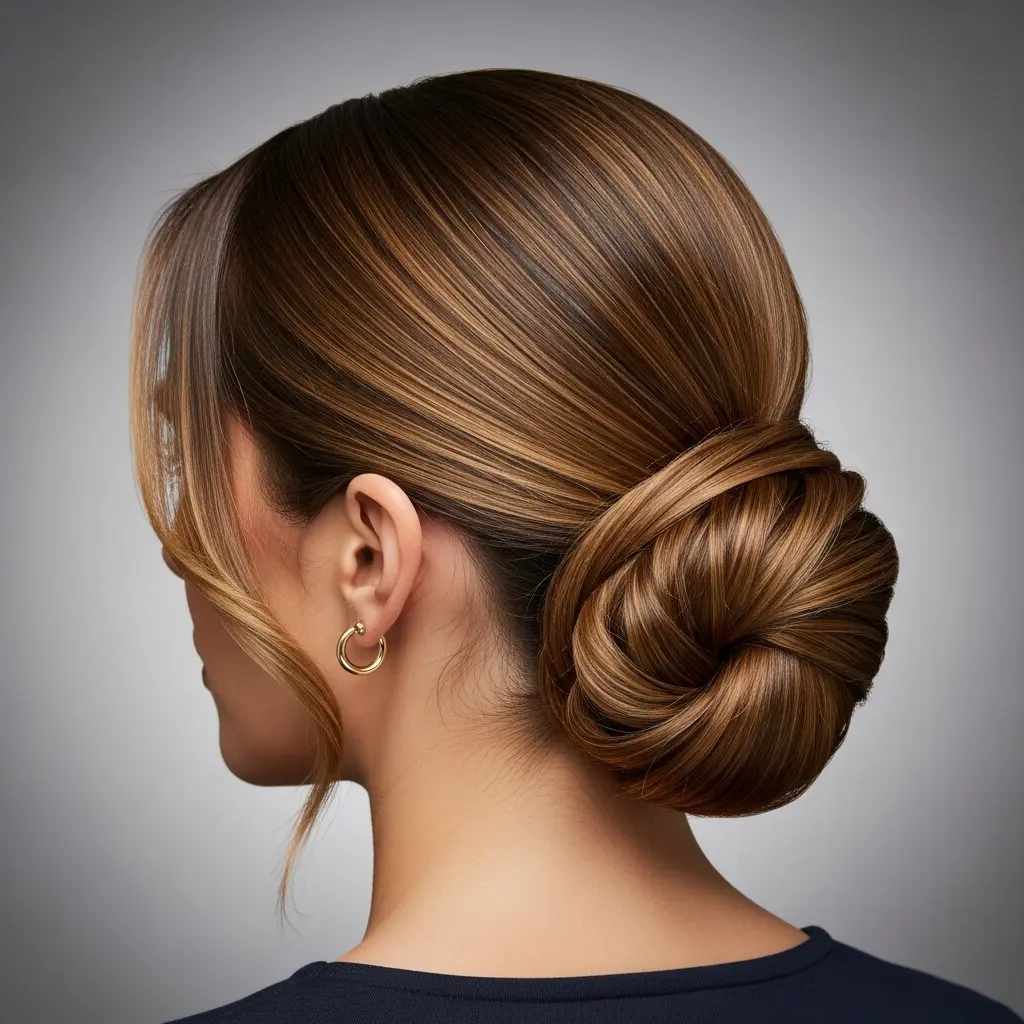 #16 Wrapped Bun Low Updo