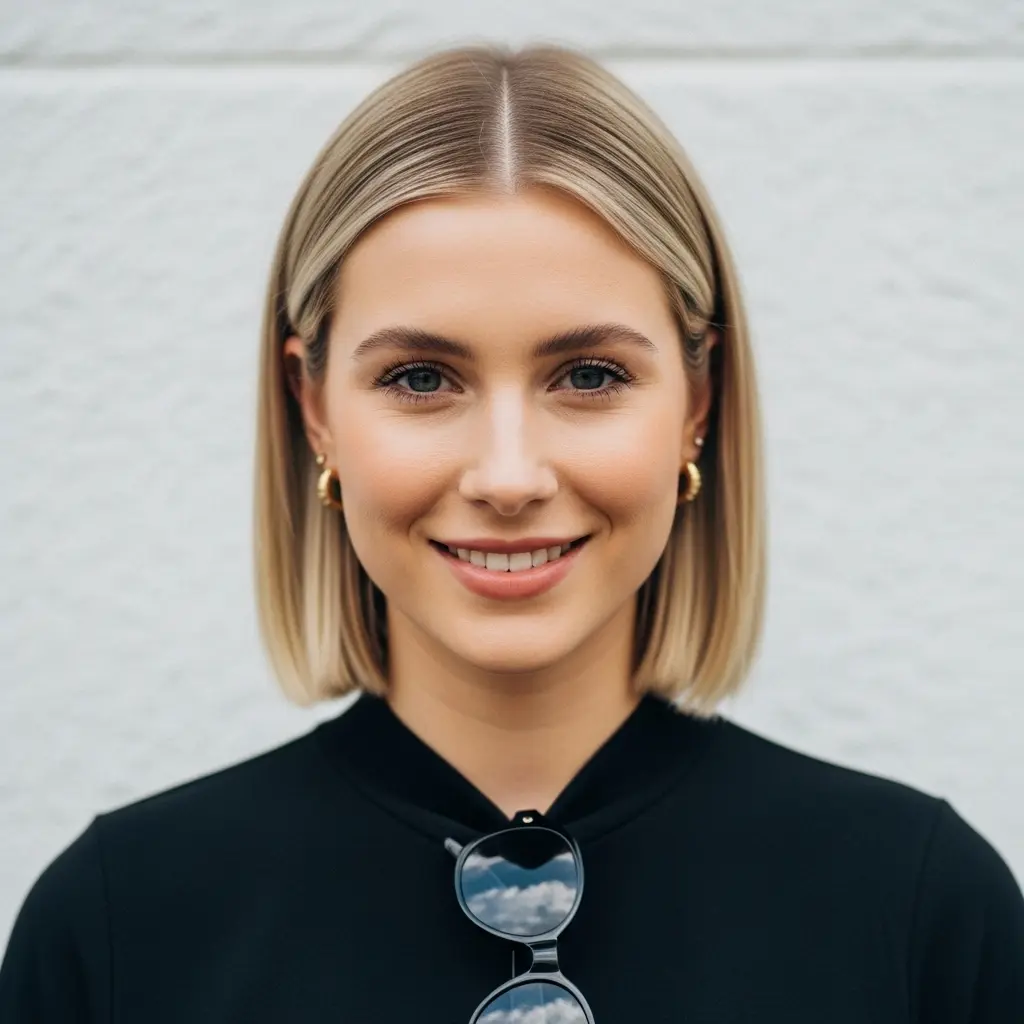 #16 Middle Part Bob for Fine Hair