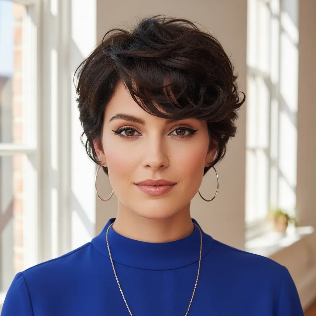 #16 Pixie Bob with Bangs for Curly Hair