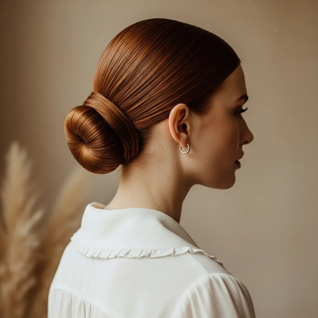 #17 Straight and Sleek Wrapped Low Bun