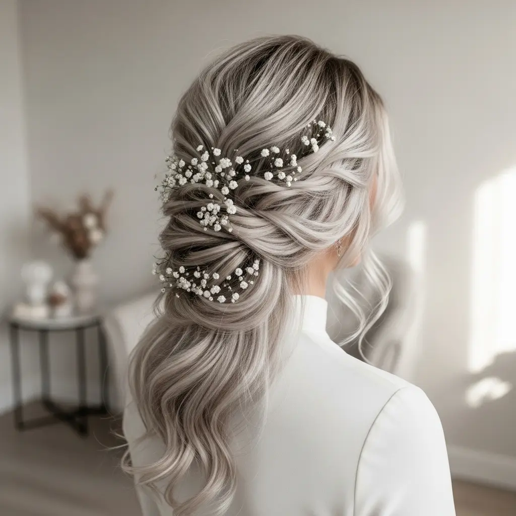 #17 Elegant Long Champagne Blonde Hairstyle with Accents