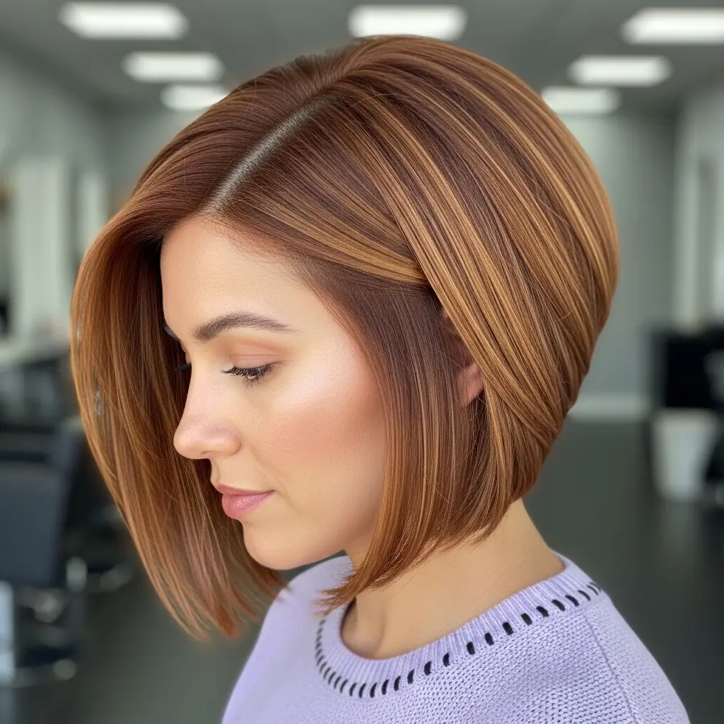 #18 Sleek Chin-Length Angled Bob for Women Over 50