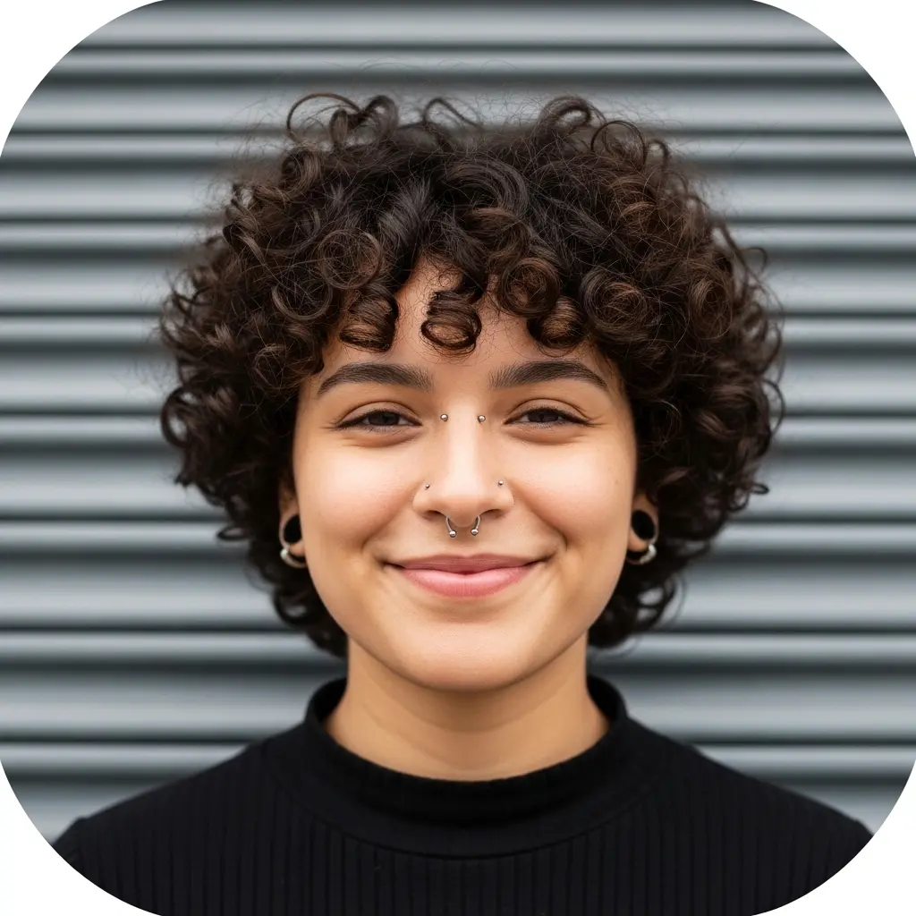 #19 Jaw-Length Curly Shag for Round Faces