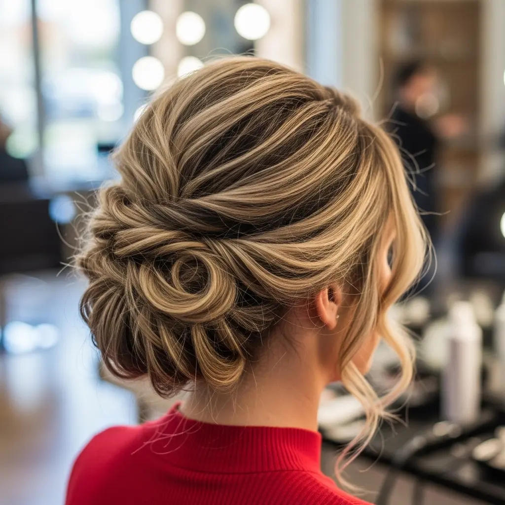 #2 Soft-Dimensional Updo with a Side Braid