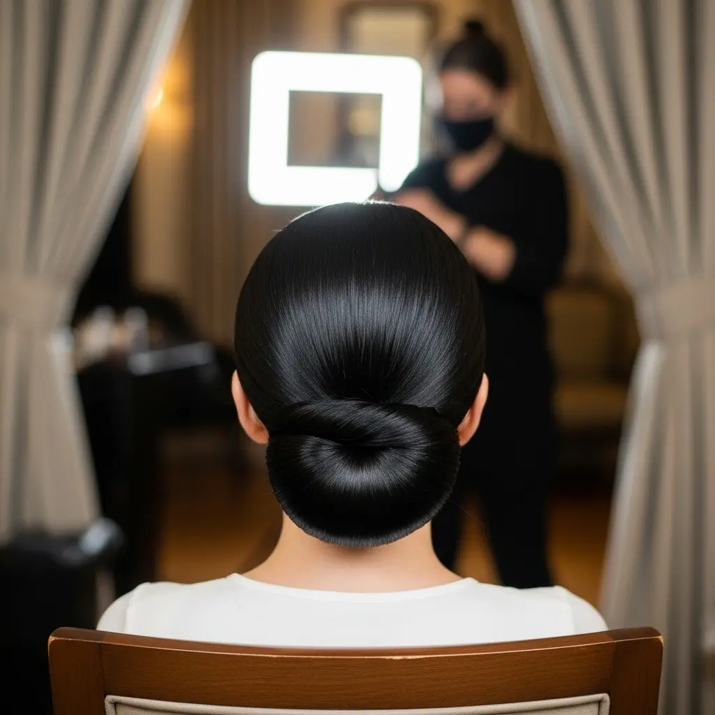 #2 Sleek Twisted Low Chignon with Inverted Tuck