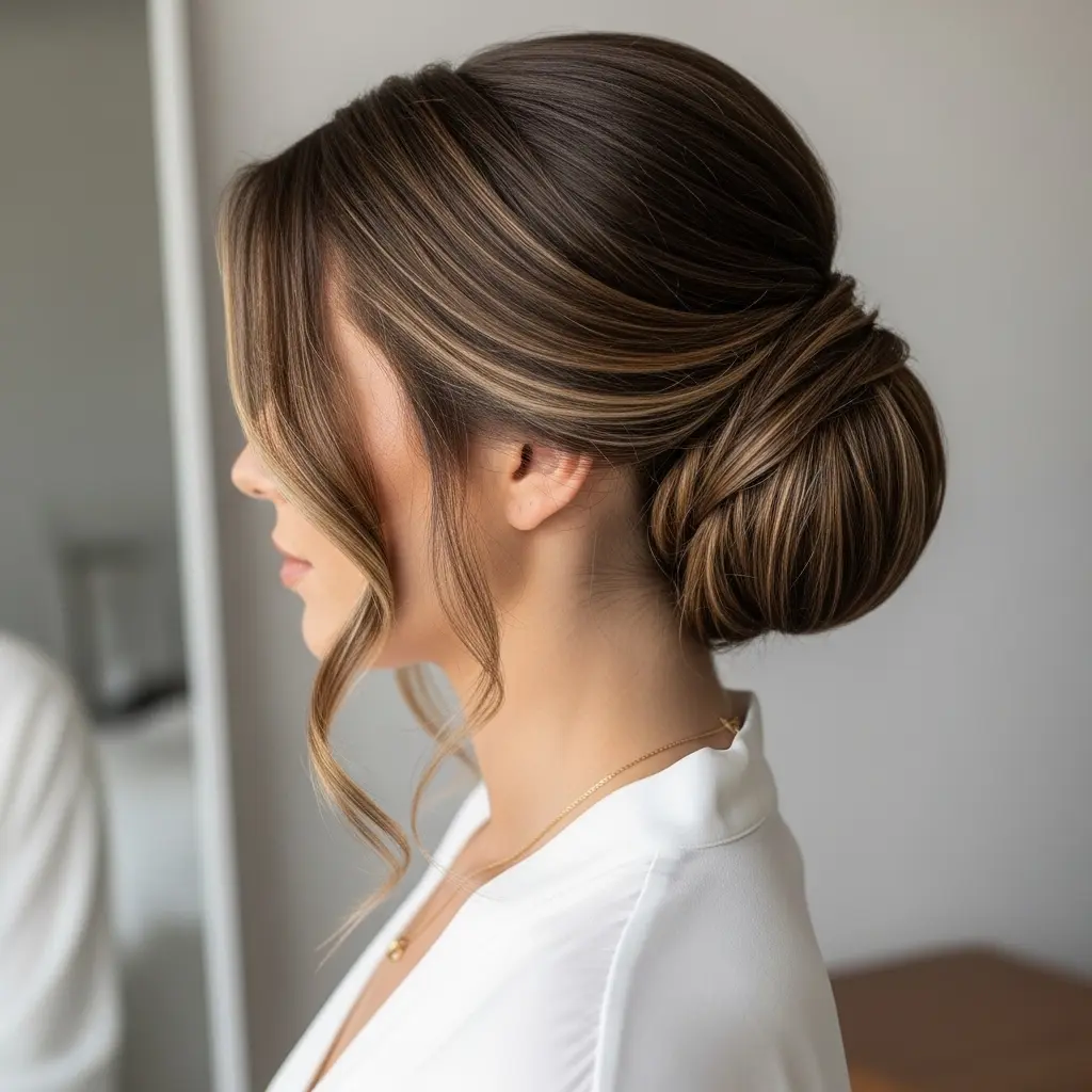 #20 Low Twisted Bun Updo