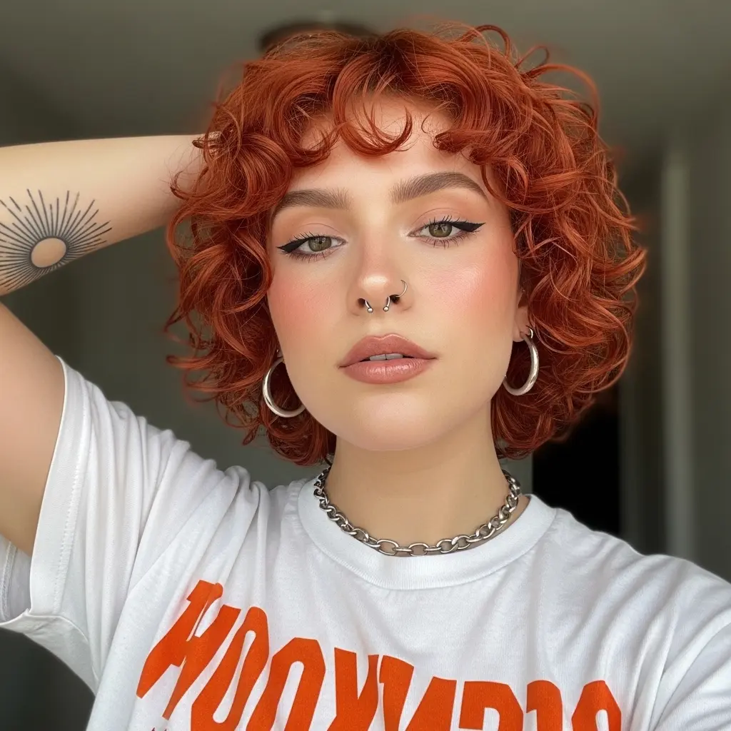 #22 Soft Shaggy Layers for Short Curly Hair