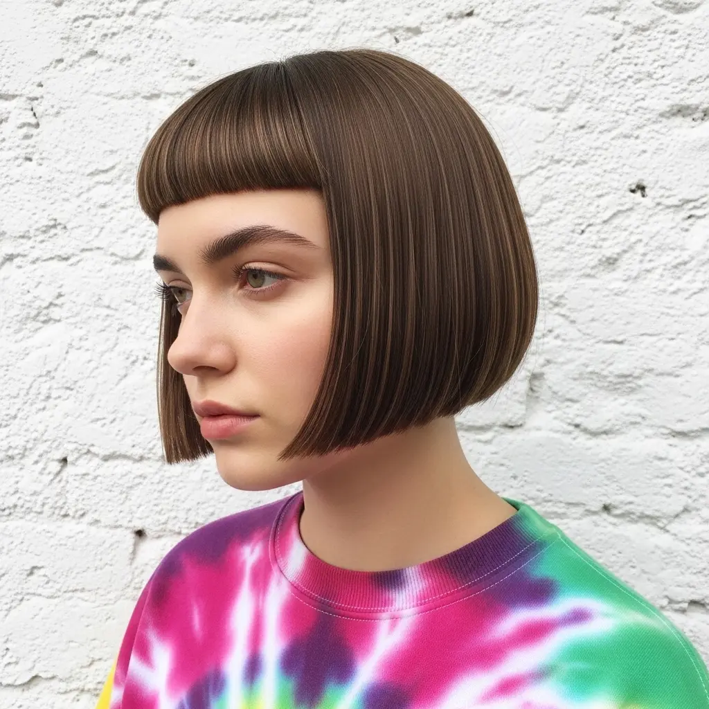 #28 Straight Micro Bob with Blunt Bangs