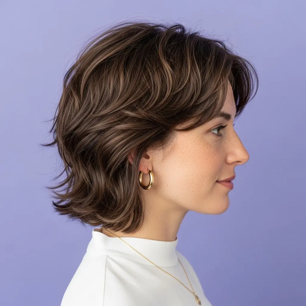#4 Jaw-Length Shag with Wavy Layers
