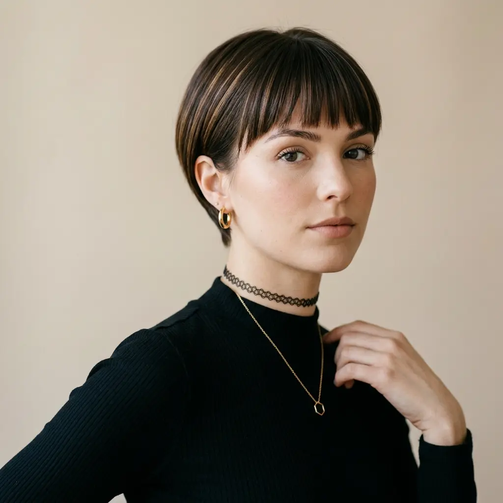 #4 Sleek Pixie Bob with Straight Bangs