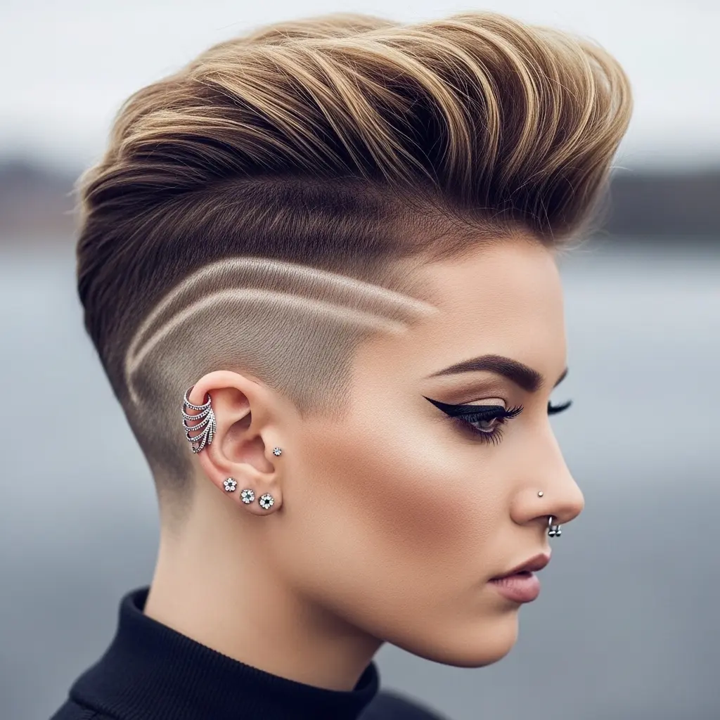 #5 Simple Pixie with Shaved Sides and Lines