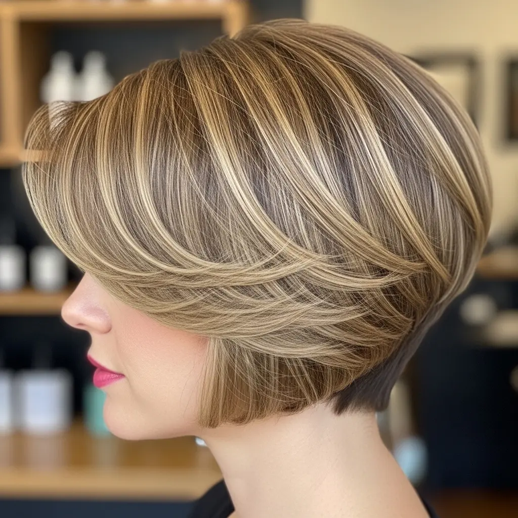 #5 Short Feathered Bob Cut