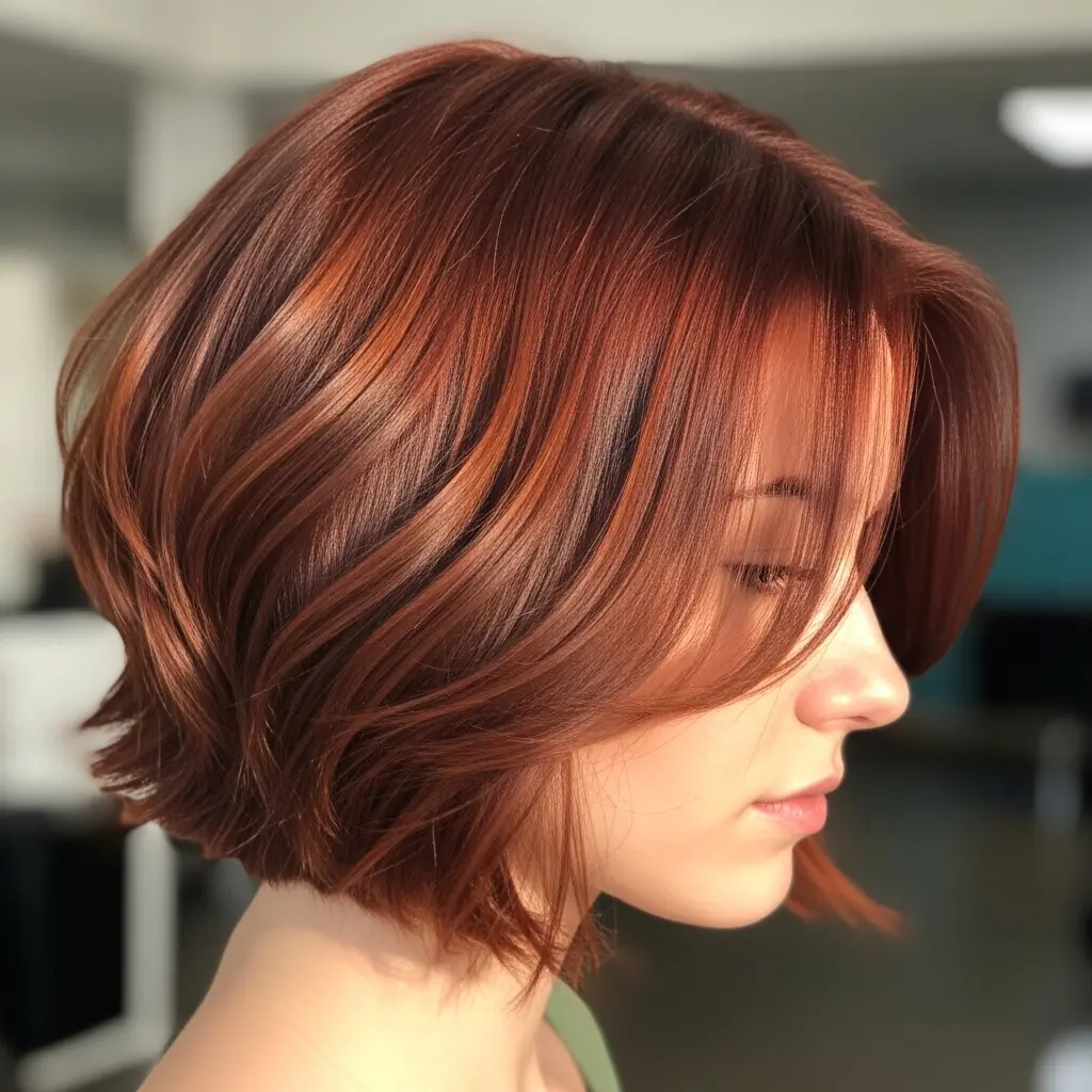 #5 Crimson Angled Bob Cut
