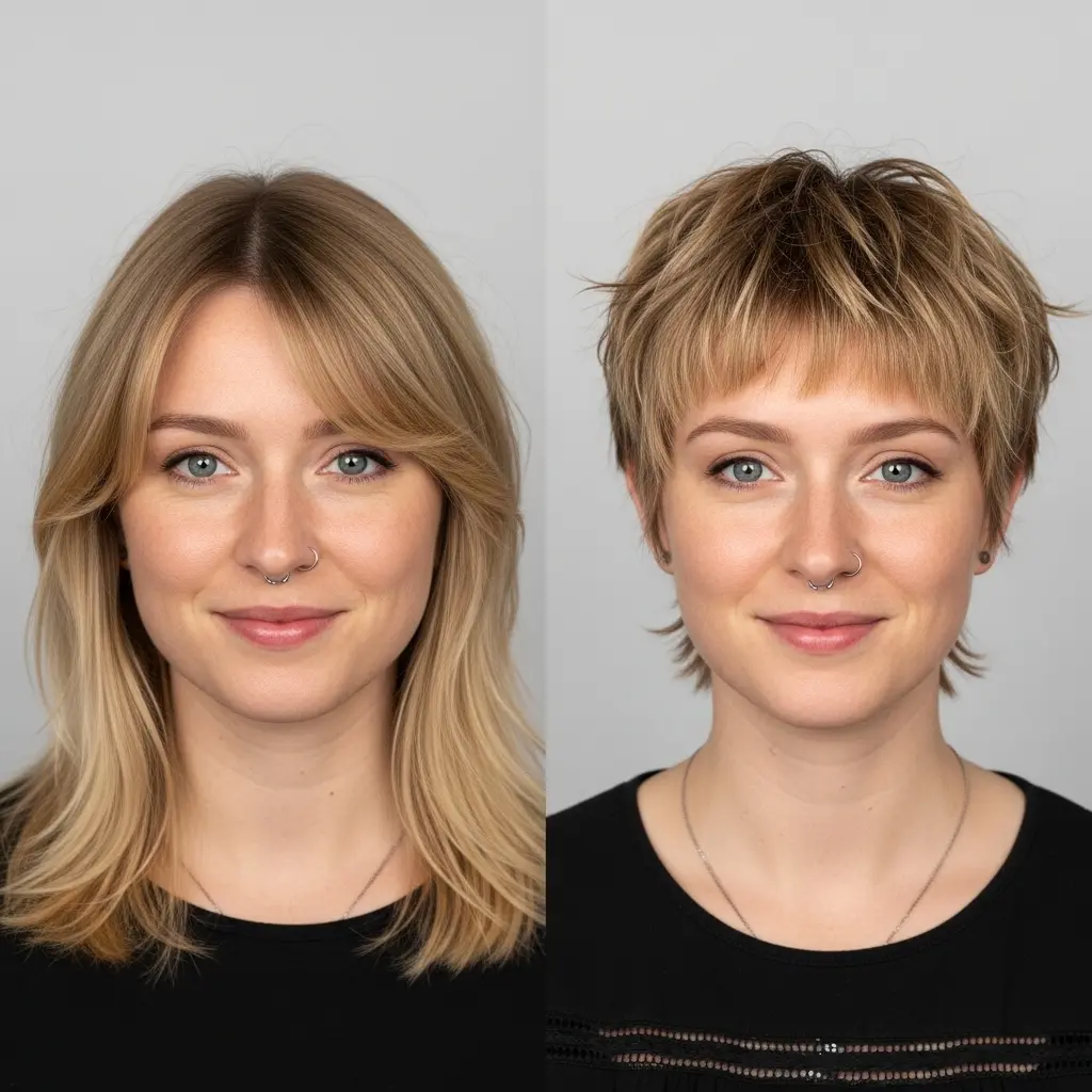 #6 Soft Tousled Bob with Middle Part Bangs