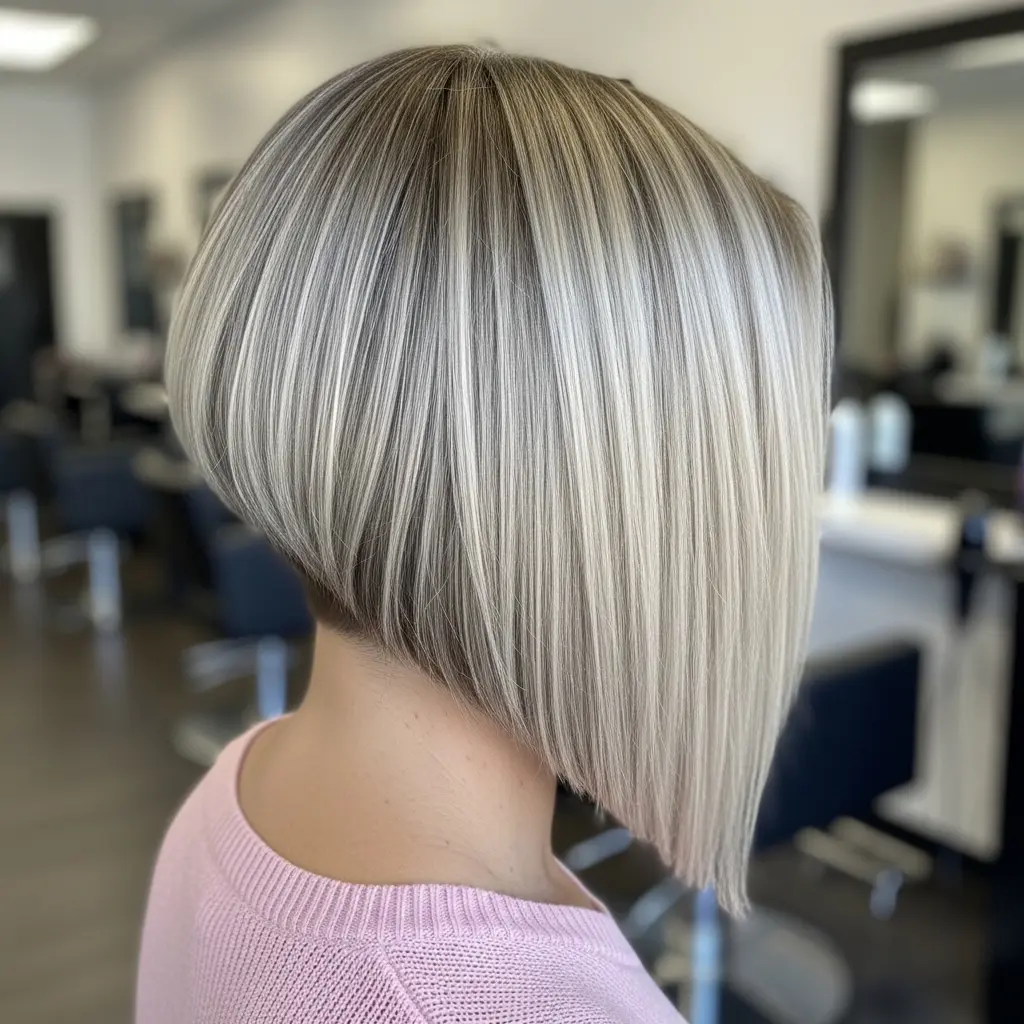 #6 Short Inverted Bob with Sandy Blonde Tones