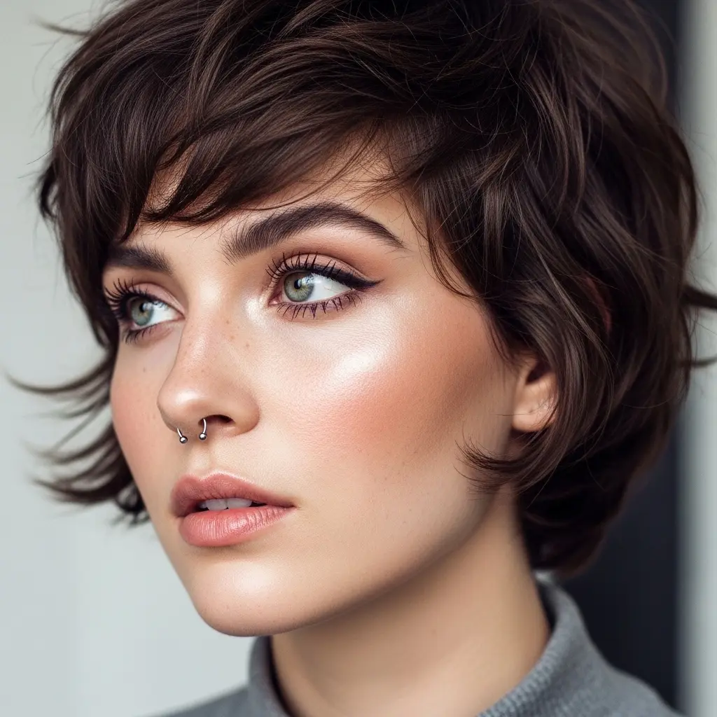 #7 Curtain Fringe and Textured Layers on Short Hair