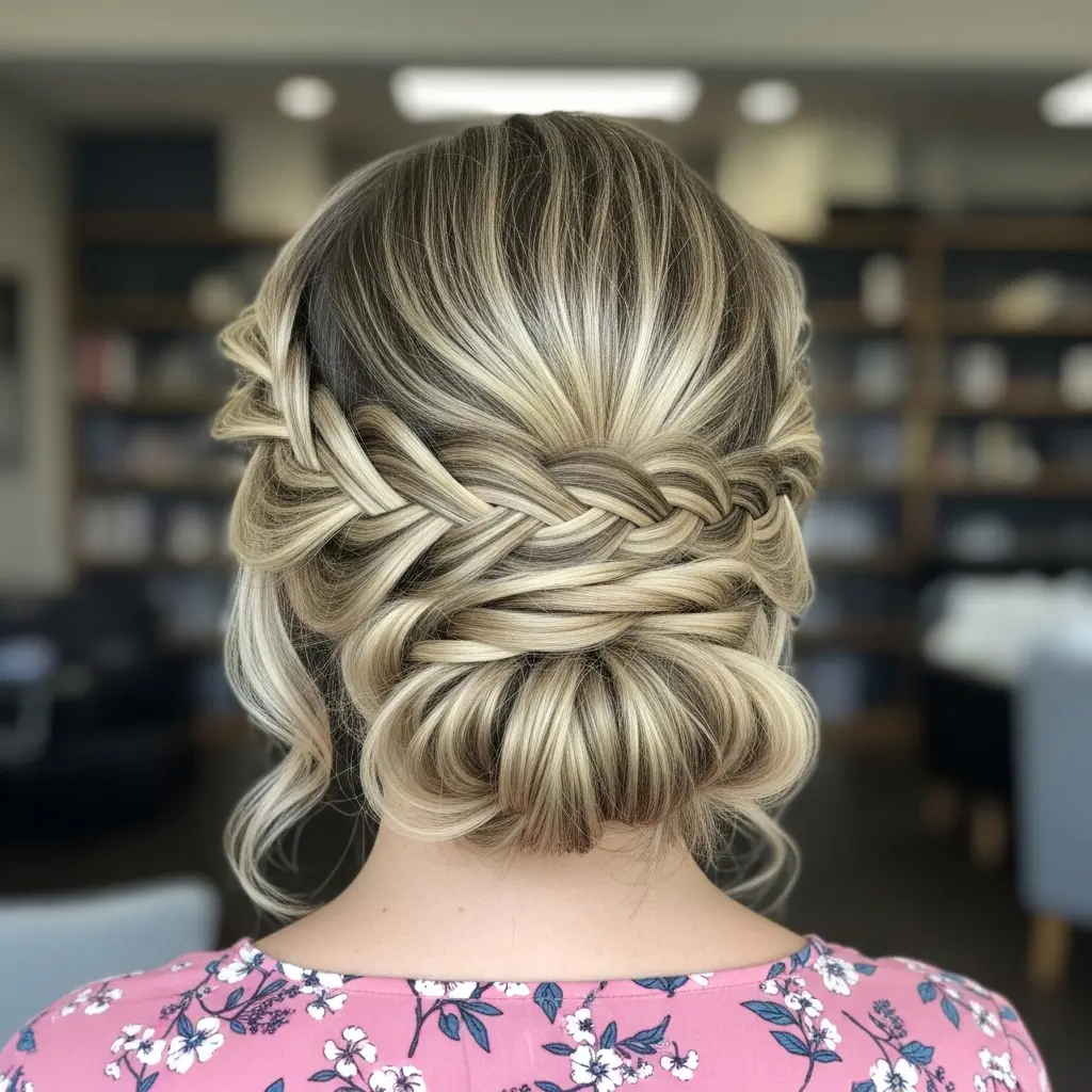 #7 Crown Braid Updo for Mother of the Groom