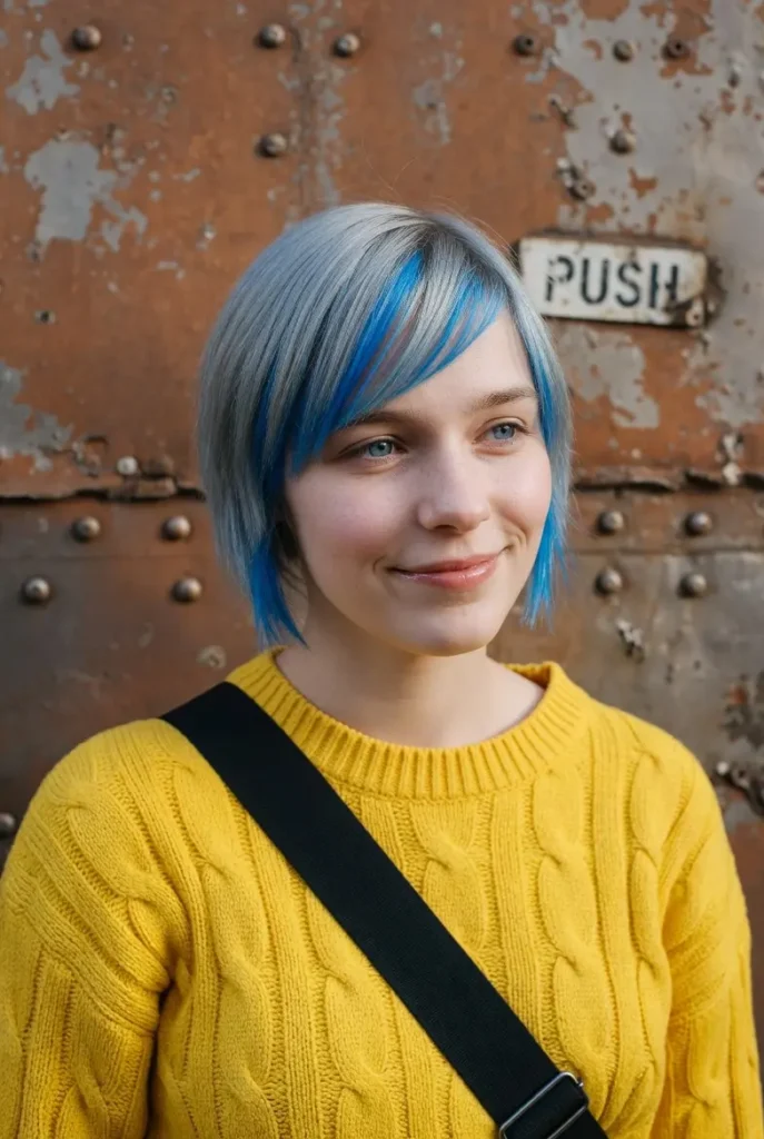 #7 Edgy Aqua-Tipped Pixie Crop