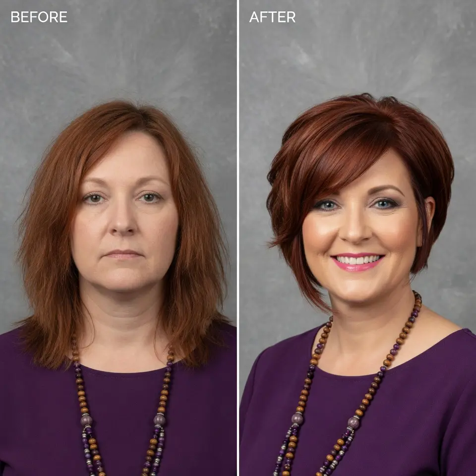 #7 Asymmetric Pixie Bob with Sweeping Fringe