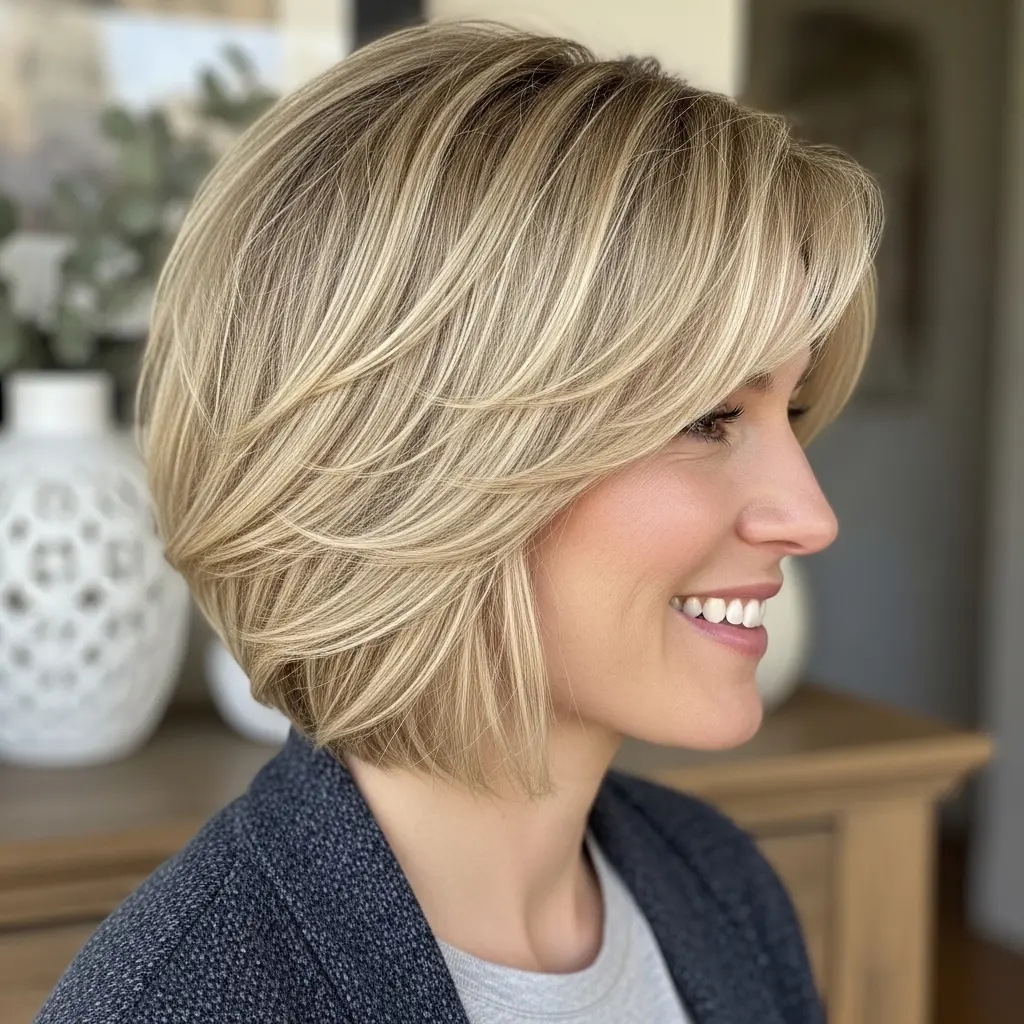#8 Textured Blunt Cut for Ladies Over 40