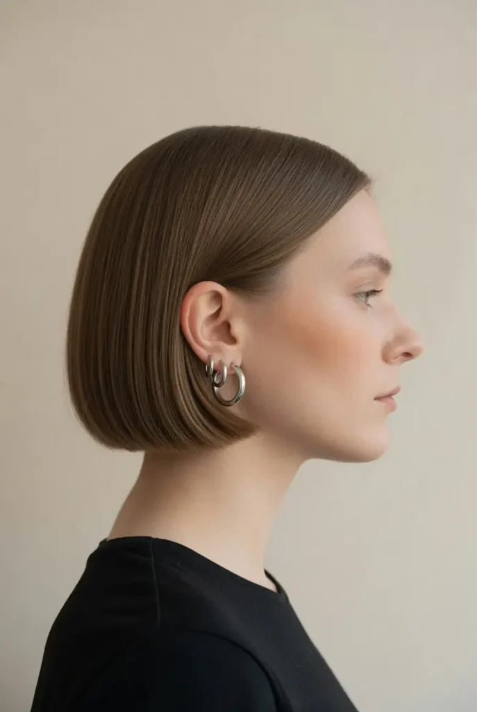 #8 Understated Straight Ear-Length Bob