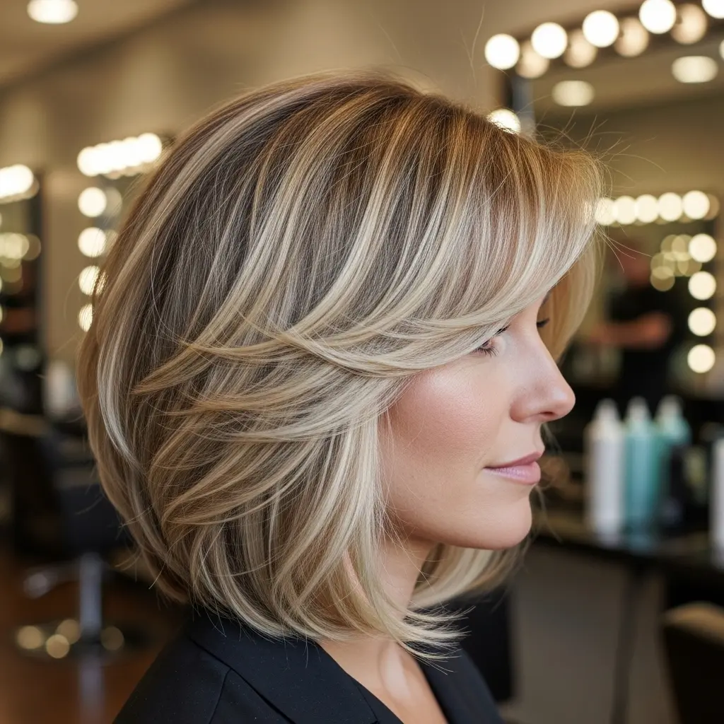 #8 Trendy Layered Bob Cut