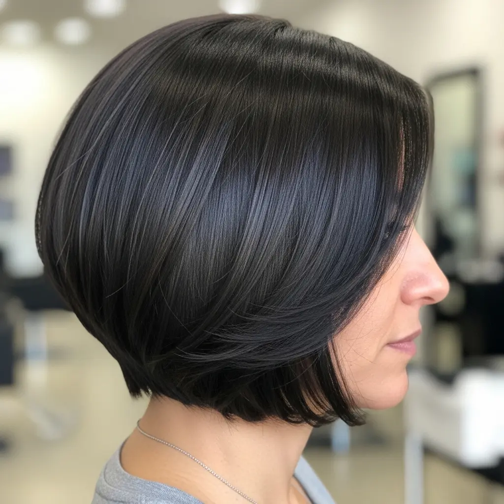 #8 Chin-Length Brown Inverted Stacked Bob