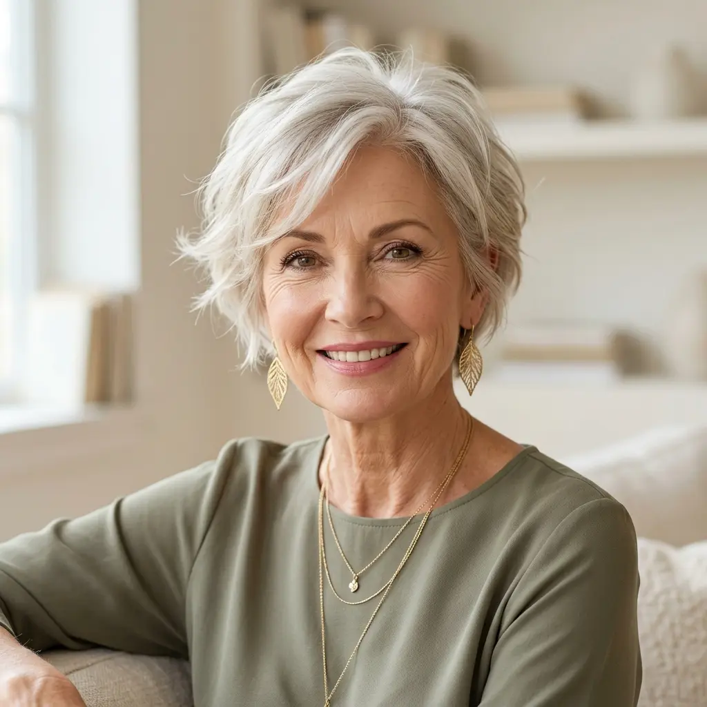#8 Pixie Bob Cut with Wispy Bangs on Women Over 60