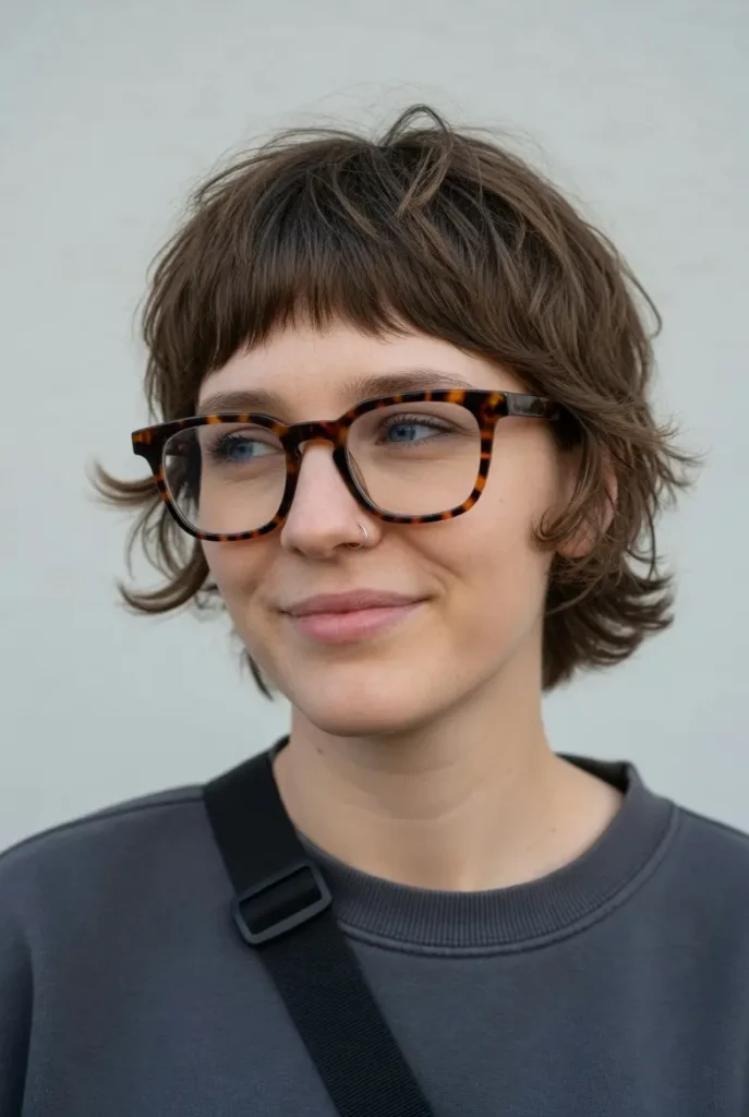 #9 Playful Chestnut Shag with Wispy Bangs