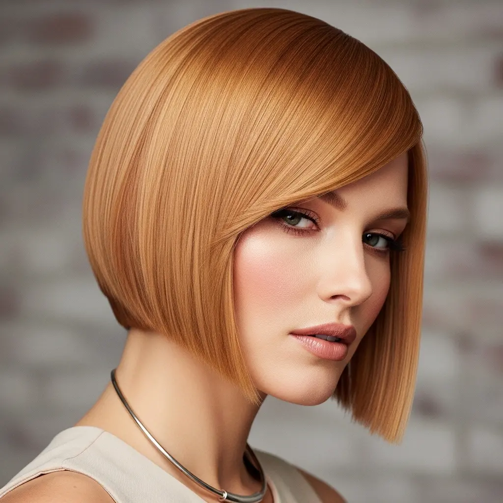 #9 Jaw-Length Inverted Bob with a Deep Side Part