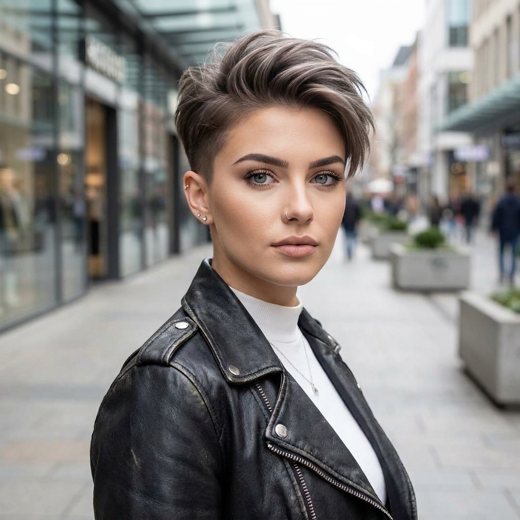 #10 Shaved Pixie Cut for a Chubby Face