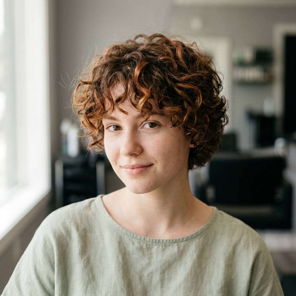 #11 Curly Pixie Cut for a Chubby Face