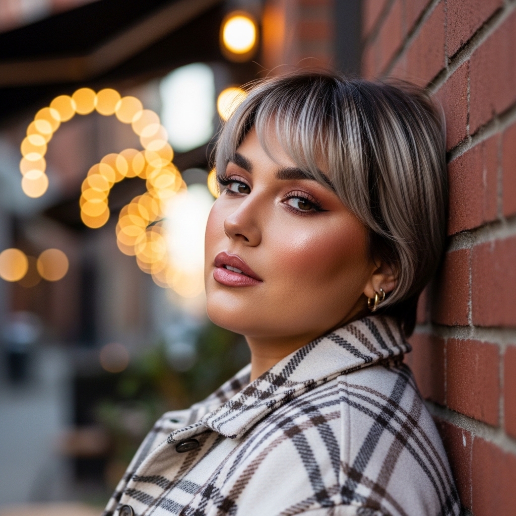 #12 Pixie Cut with Bangs for a Chubby Face