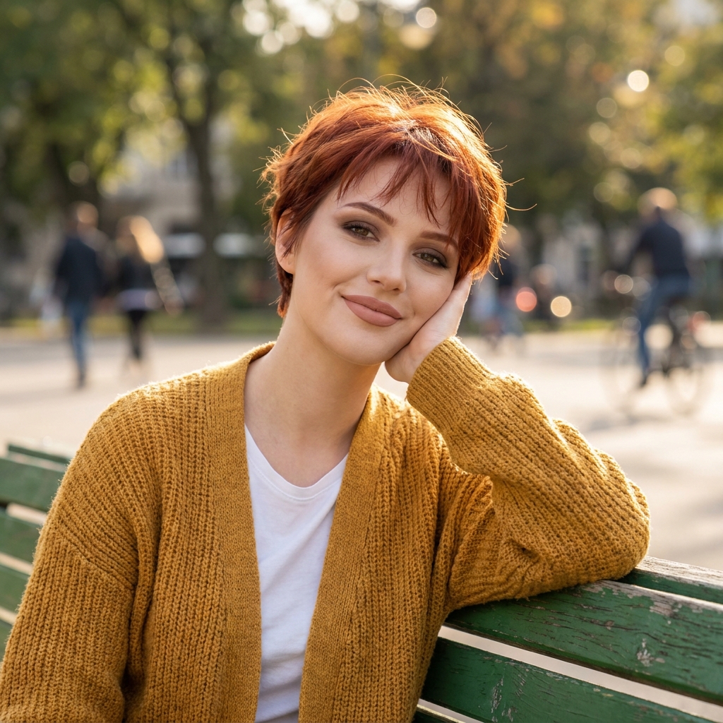 #13 Short Pixie Cut for a Round Chubby Face