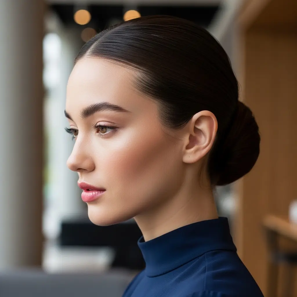 #14 Chic Flat Hair Bun Hairstyles