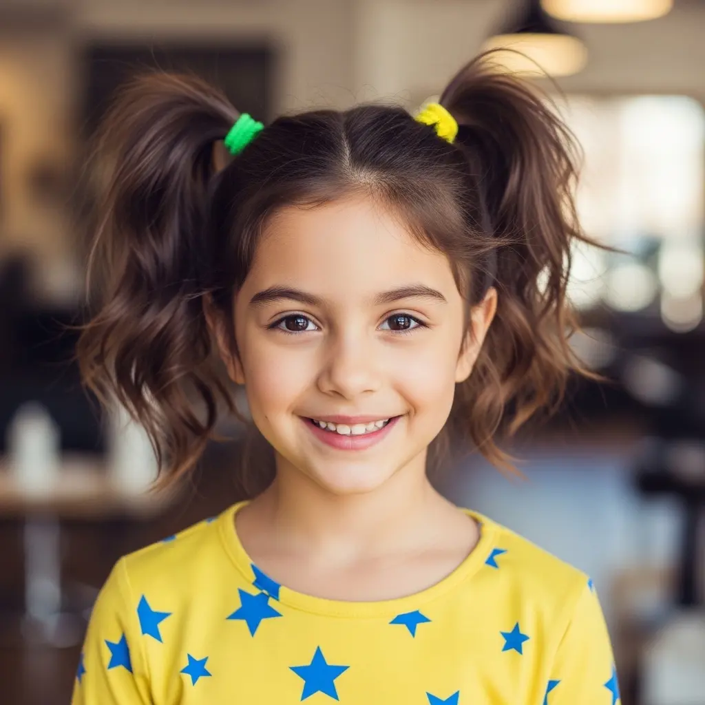 #15 Playful Two-Toned Pigtails with Vibrant Accessories