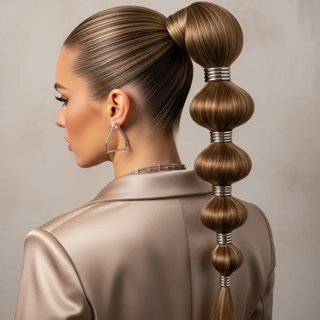 #18 Brunette Bubble Ponytail