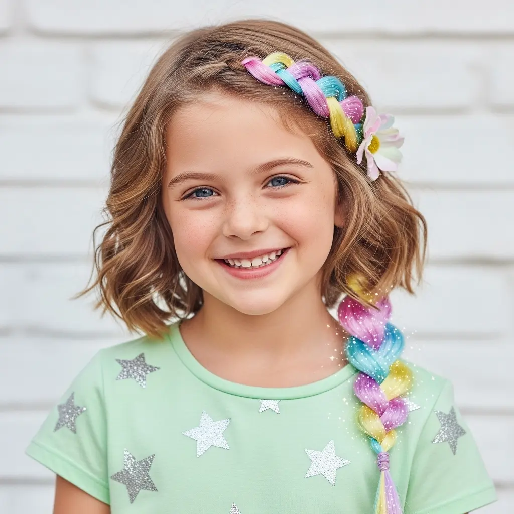 #19 Charming Pastel Braided Crown with Soft Waves