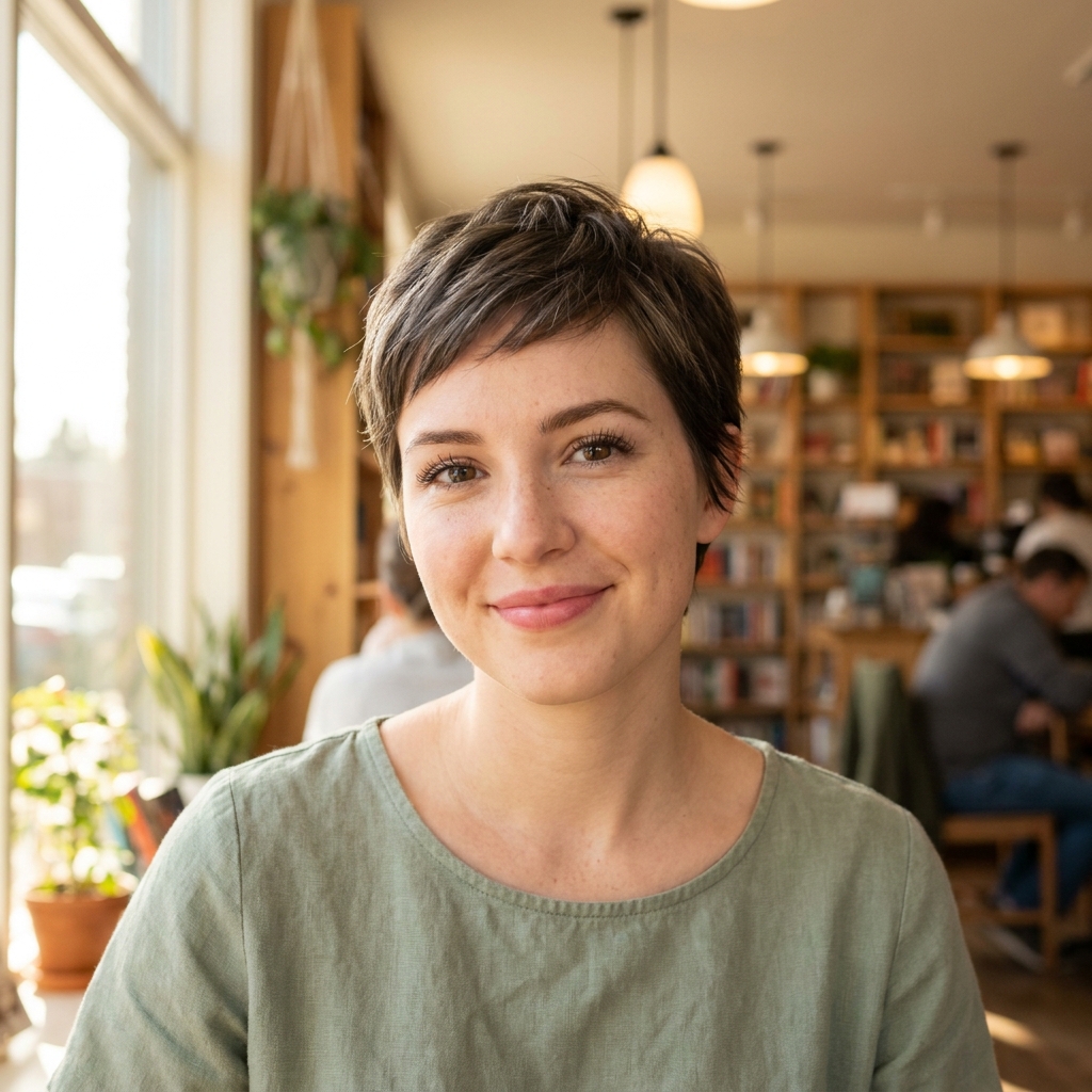 #2 Textured Pixie Cut for a Chubby Face