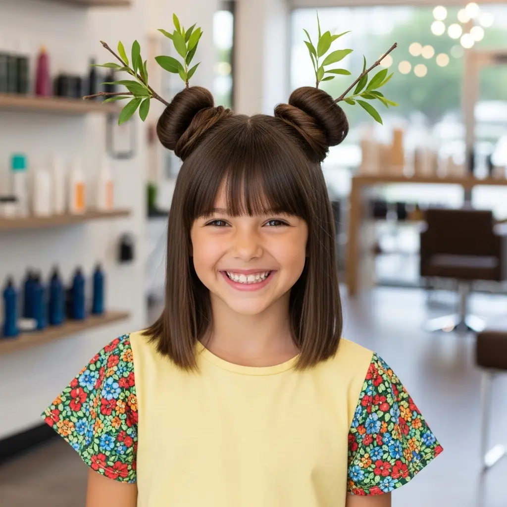#20 Nature-Inspired Twisted Buns with Floral Accents