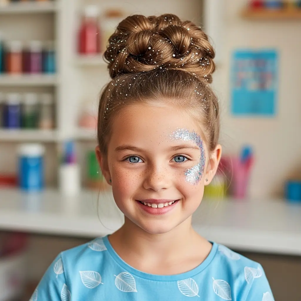 #3 Glittery Top Knot with Twisted Detail