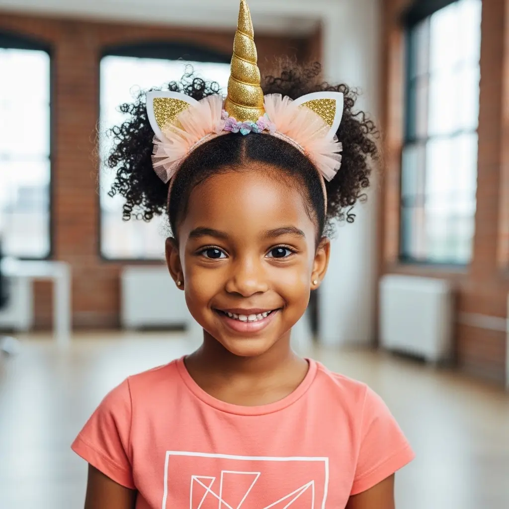 #4 Charming Curly Pigtails with Glittery Crown Accents