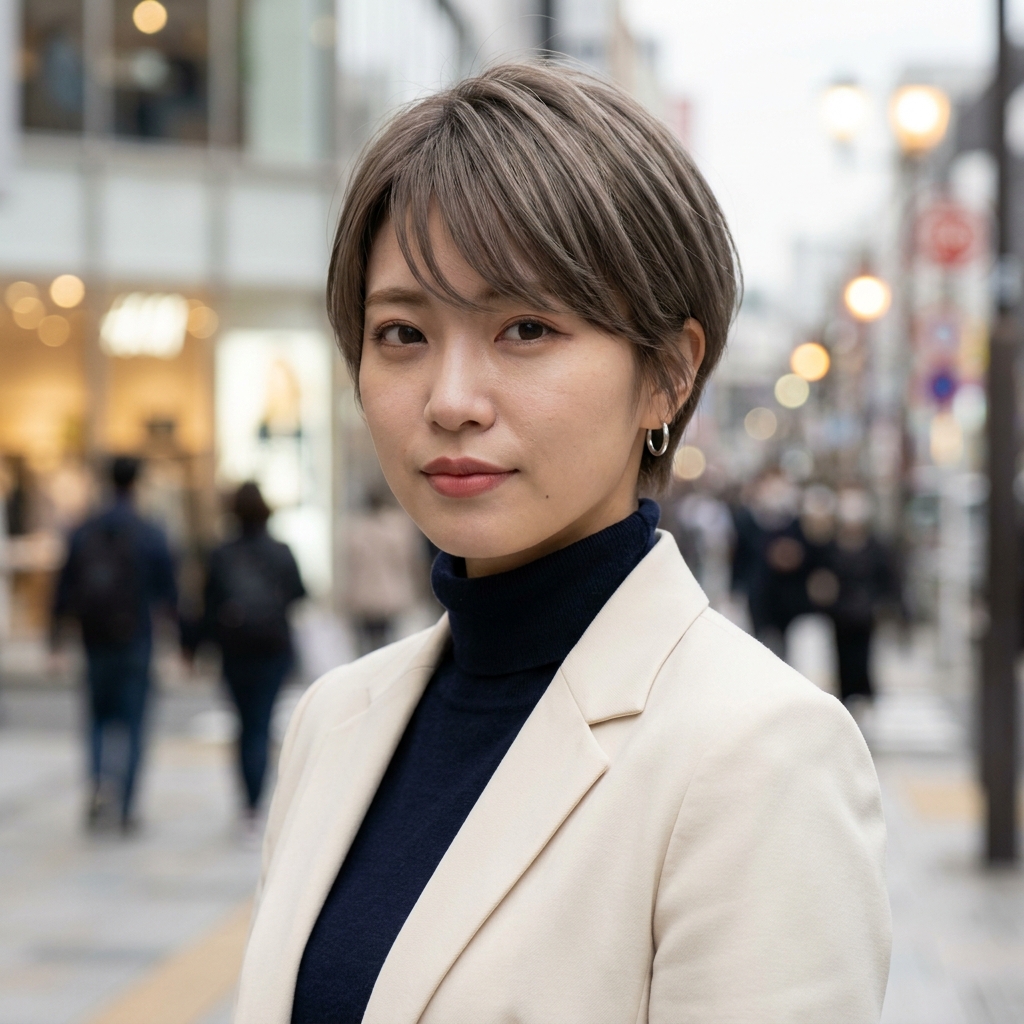 #8 Korean Pixie Cut for a Chubby Face