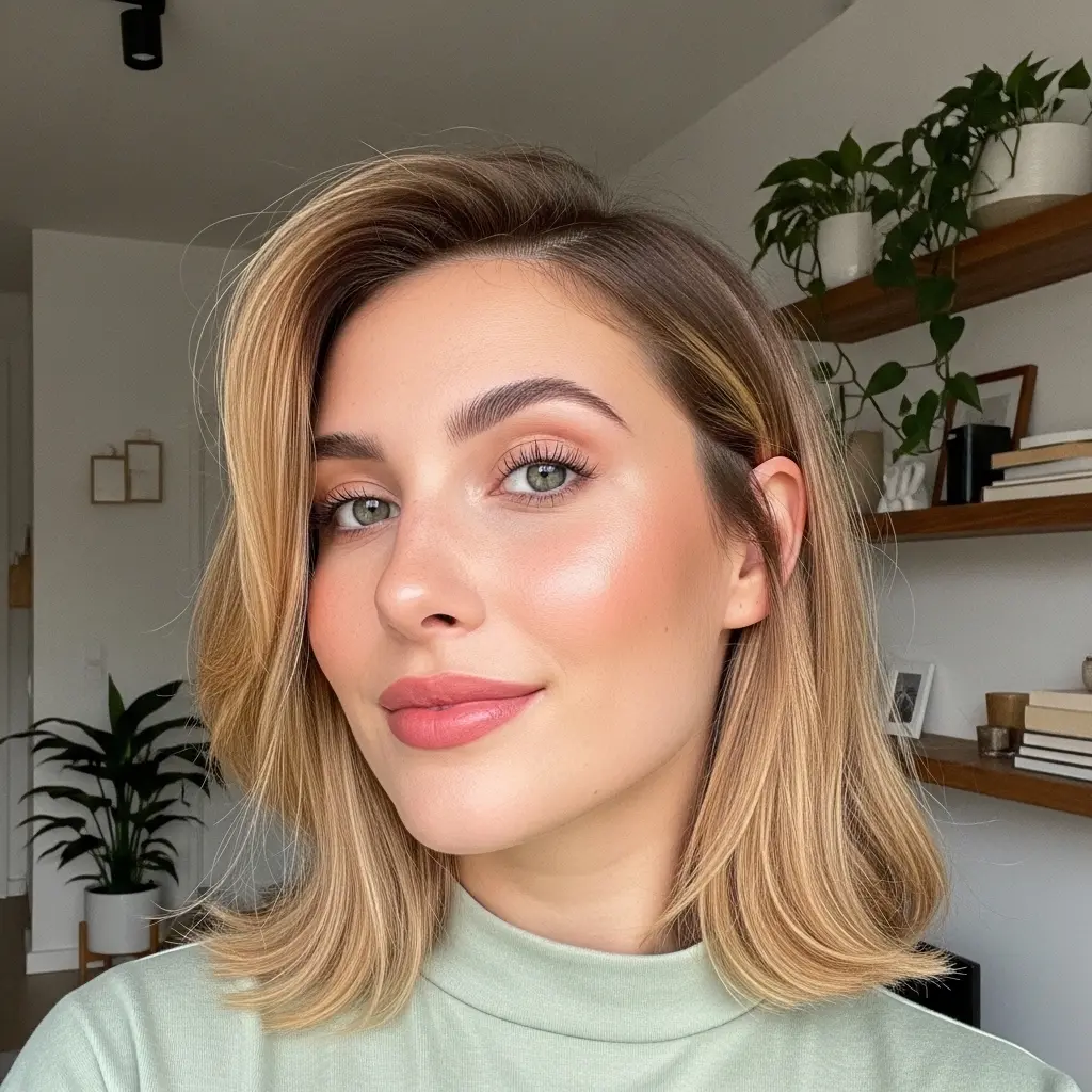 #8 Layered Long Bob for Flat Hair