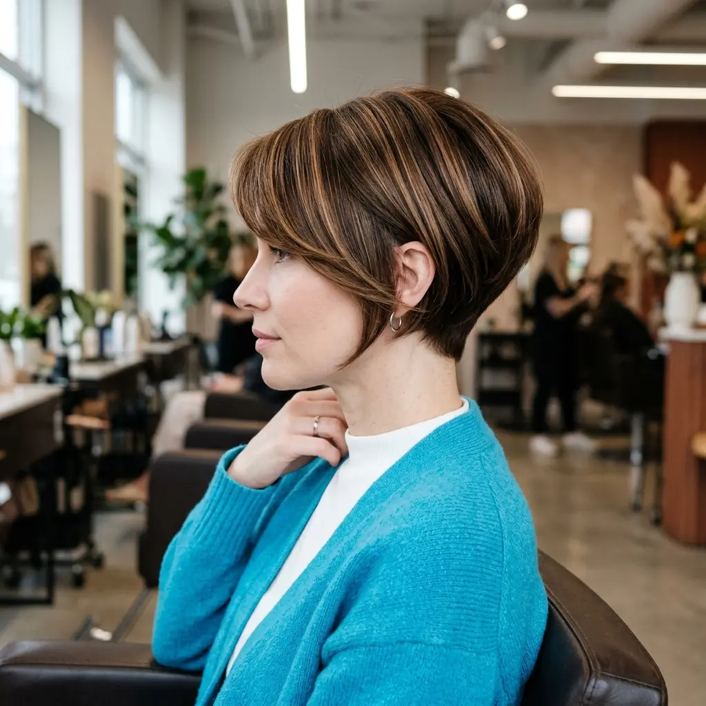 #1 Modern Short Stacked Bob with Soft Layers