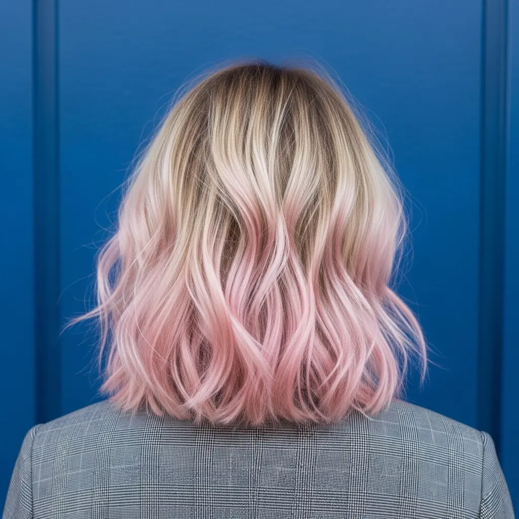 #10 Soft Blonde with Pastel Pink Peekaboo Ends
