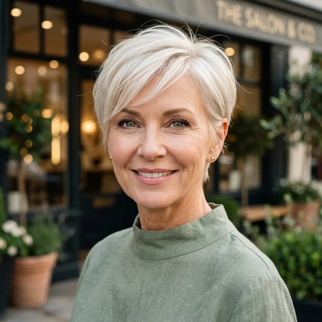 #11 Modern Textured Pixie Cut with Soft Blonde Highlights